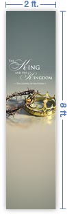 2x8 Vertical Church Banner of Crowns