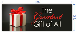8x3 Horizontal Church Banner of The Greatest Gift of All